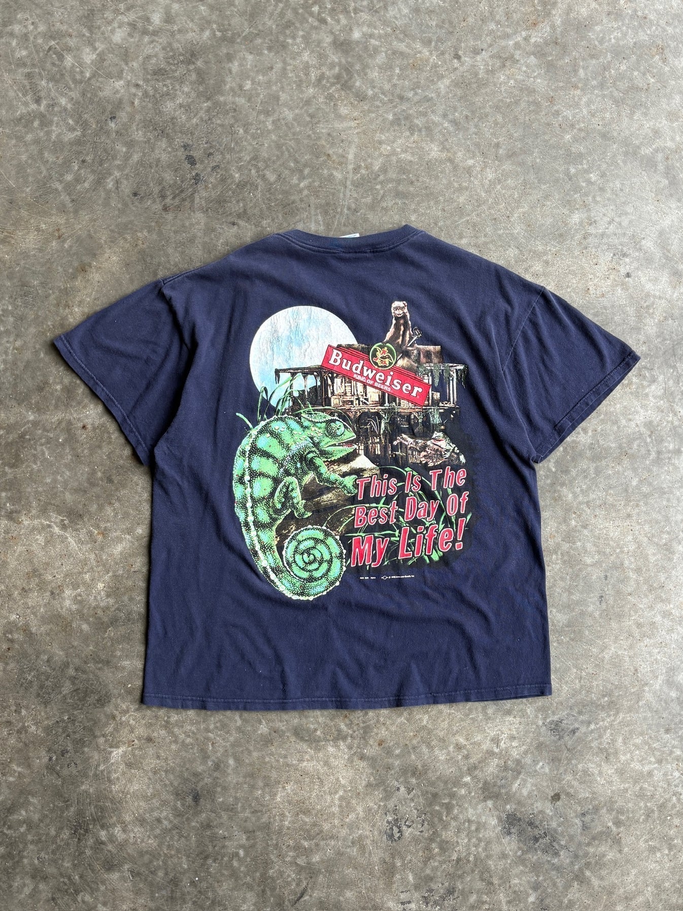 Vintage Navy Budweiser King of Beers Graphic Tee