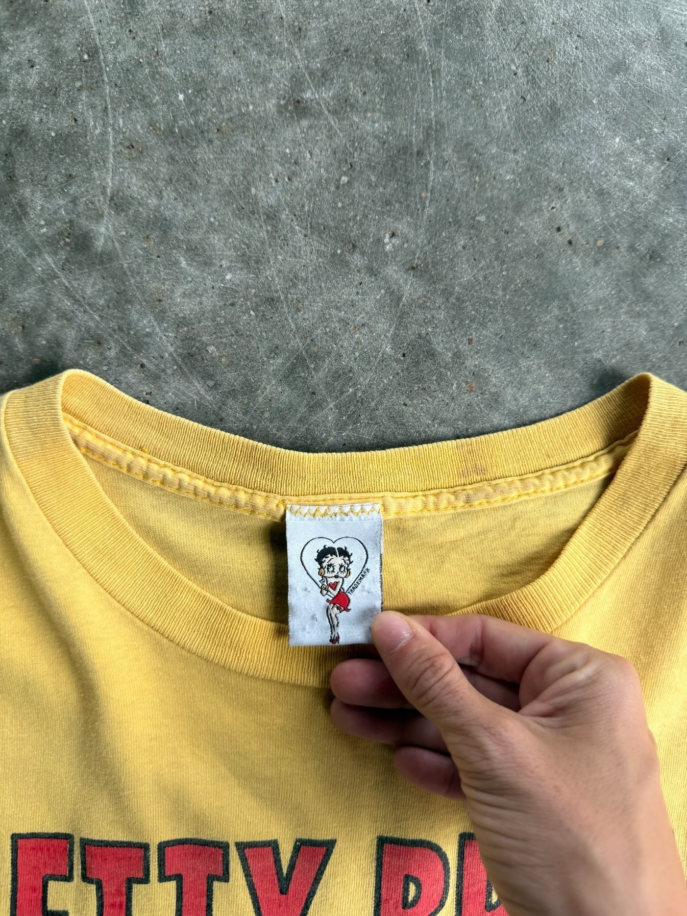 Vintage Faded Yellow Betty Distressed Tee