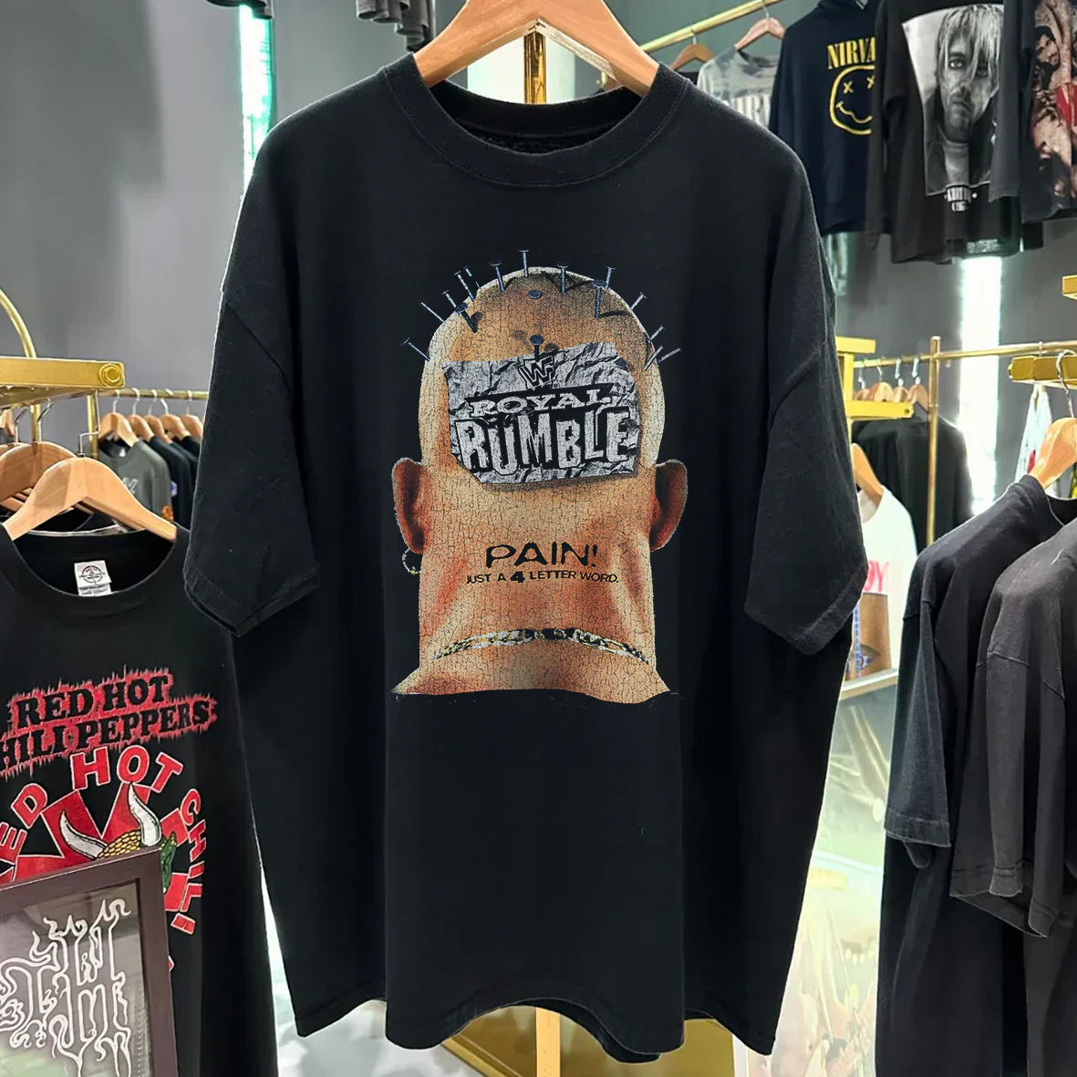 R0YAL RUMBLE 1998 PROMO VINTAGE WASHED BLACK T-SHIRT